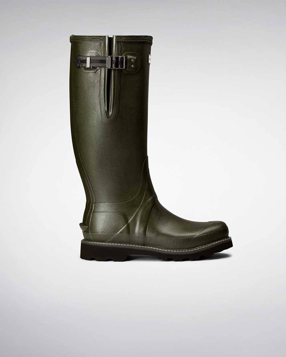 Hunter Men's Balmoral Side Adjustable Tall Wellington Boots Green,GFJU05917